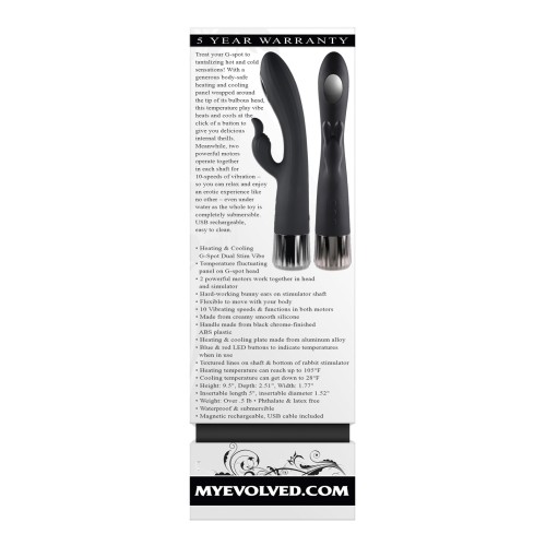 Conejito G-Spot Evolved Calentar y Enfriar Negro