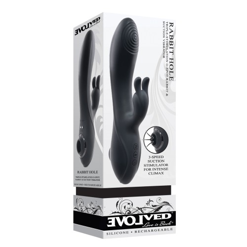 Vibrador de Triple Estimulación Evolved Rabbit Hole Negro