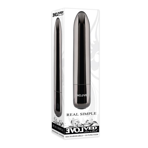 Evolved Real Simple Bullet Recargable Negro Chrome