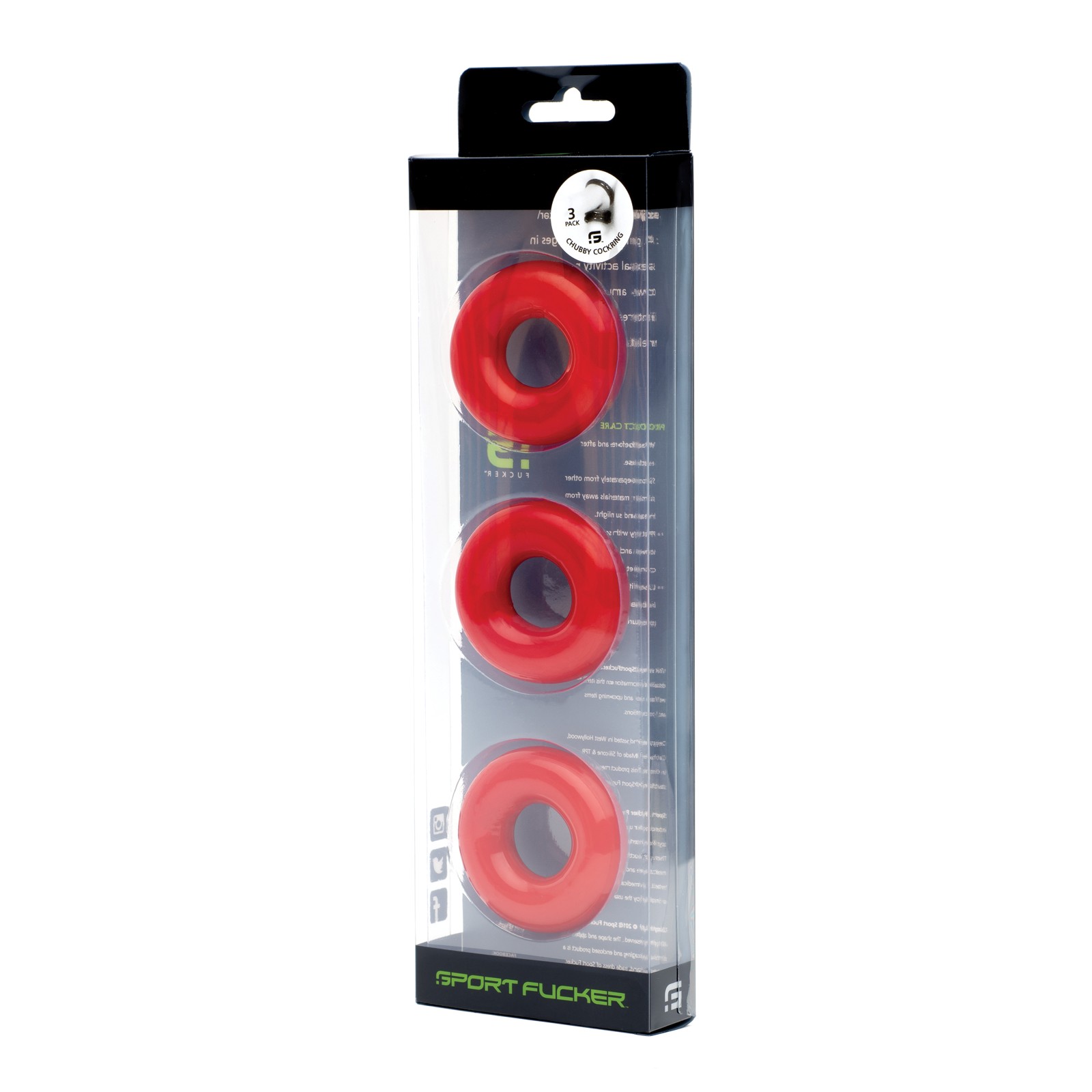 Sport Fucker Chubby Cockring Pack of 3 - Red