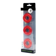 Pack de 3 Anillos para Pene Sport Fucker Chubby - Rojo