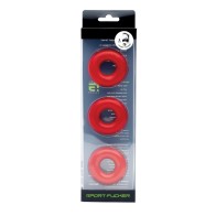 Pack de 3 Anillos para Pene Sport Fucker Chubby - Rojo