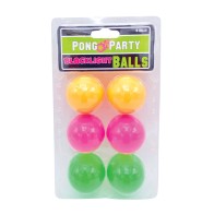 Pelotas de Pong Black Light Pack de 6 Colores Asst.