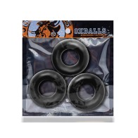 Pack de 3 Anillos de Pene Jumbo Oxballs Fat Willy - Negro