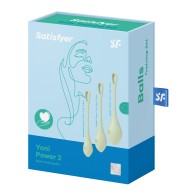 Satisfyer Yoni Power 2 Balls Training Set Light Green