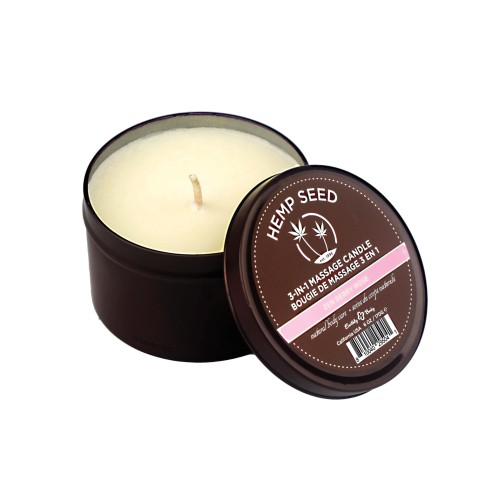 Earthly Body Hemp Massage Candle Zen Berry Rose