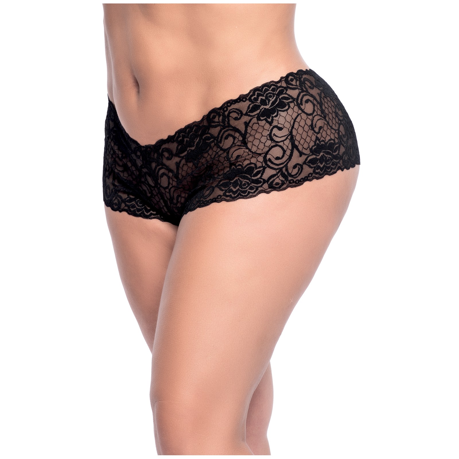 Boyshort de Encaje Negro - Talla 1X/2X