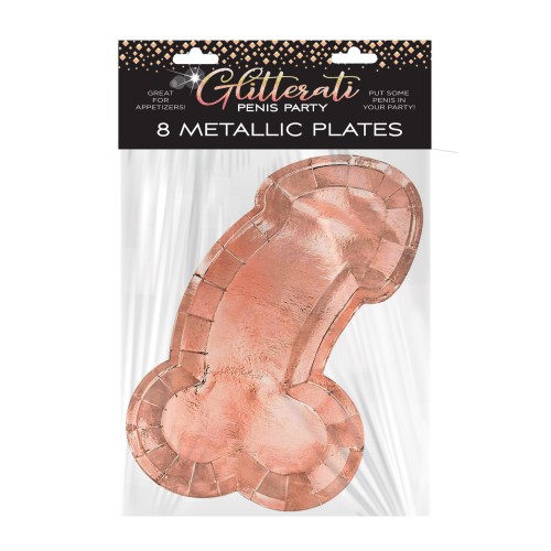 Platos en Forma de Pene Glitterati para Fiestas Divertidas