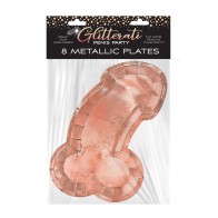 Platos en Forma de Pene Glitterati para Fiestas Divertidas