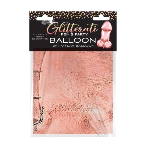 Glitterati 3ft Penis Mylar Balloon - Rose Gold