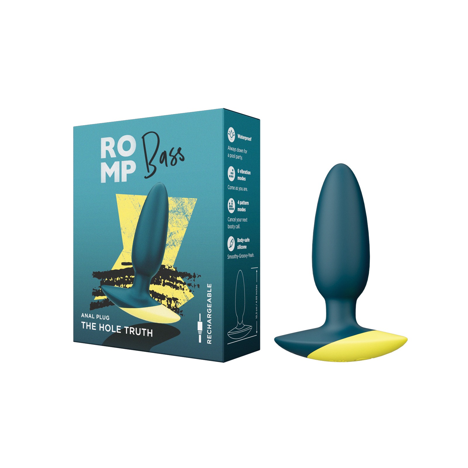 Romp Bass Vibrating Anal Plug Teal