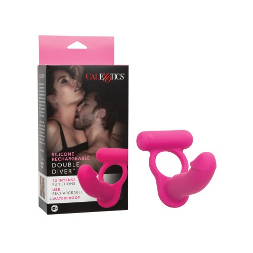 Diver Doble Silicona Recargable Rosa