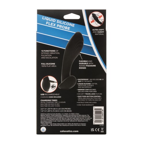 Eclipse Liquid Silicone Flex Probe Black - Flexible Stimulation