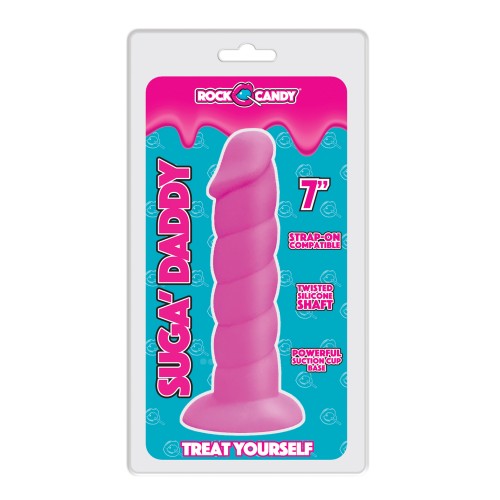 Dildo Rosa Rock Candy Suga Daddy 7" - Placer Absoluto