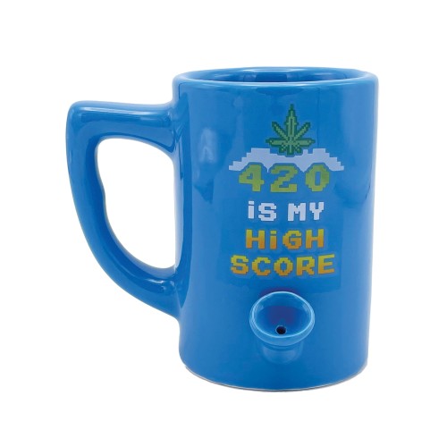 Taza Wake & Bake 420 is My High Score - 10 oz Azul