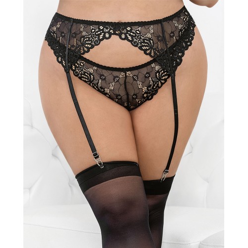 Lace Romance Garterbelt Black 1X/2X