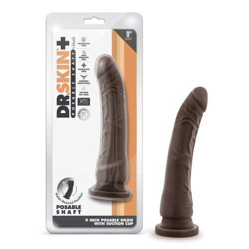 Blush Dr. Skin Plus 9" Posable Dildo - Chocolate