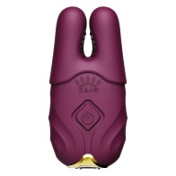 Zalo Nave Vibrating Nipple Clamps - Velvet Purple