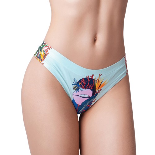 Mememe Botanic Panic Lips Printed Thong