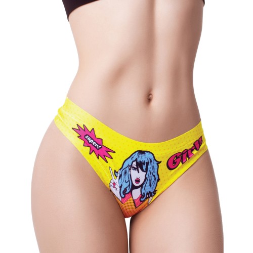 Mememe Comic Fans Printed Thong - XL