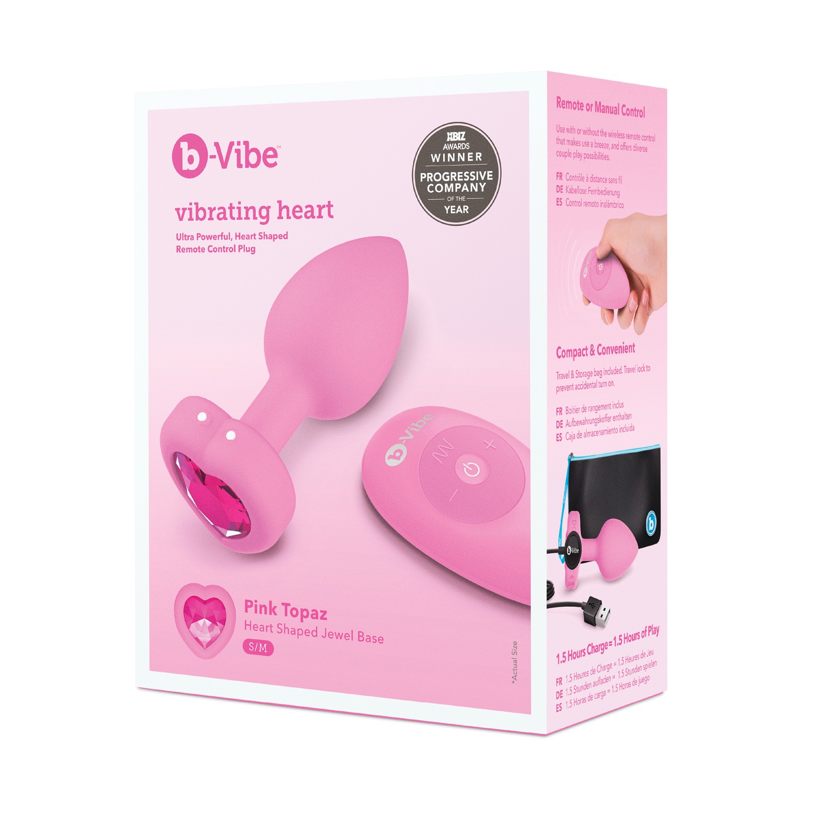 b-Vibe Vibrating Heart Plug Pink