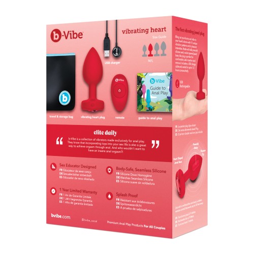 b-Vibe Vibrador Corazón Plug para Juego Supremo