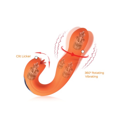 Vibrador G-Spot con Cabeza Rotativa y Lamedor de Clítoris NO ETA Joi - Naranja