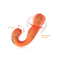 Vibrador G-Spot con Cabeza Rotativa y Lamedor de Clítoris NO ETA Joi - Naranja