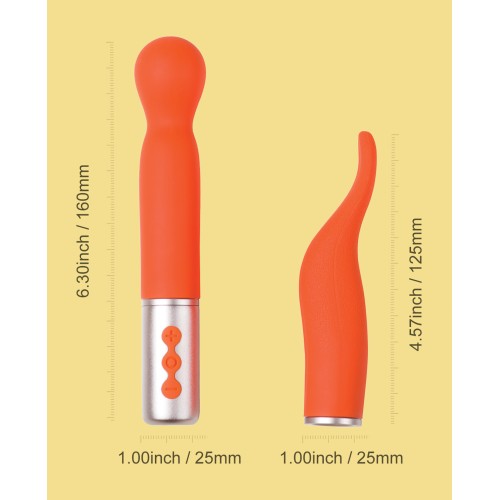 La Colección Traviesa Vibrador con Cabezas Intercambiables Coral