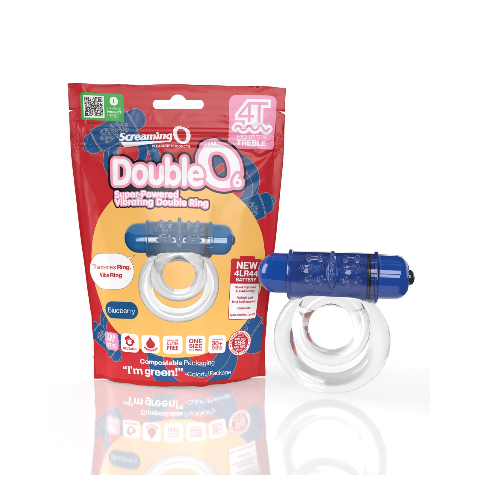 Screaming O 4T DoubleO 6 Blueberry Vibrator