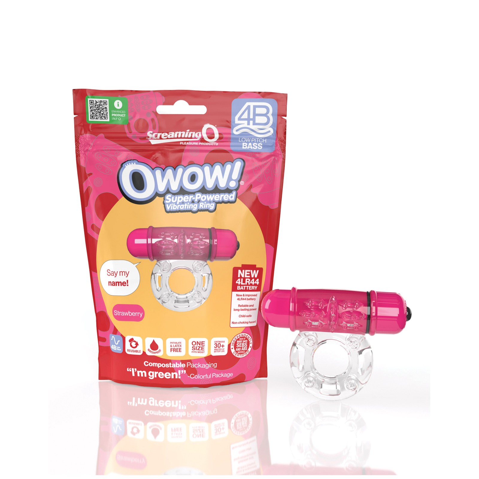 Screaming O 4B OWow Strawberry Vibrating Ring