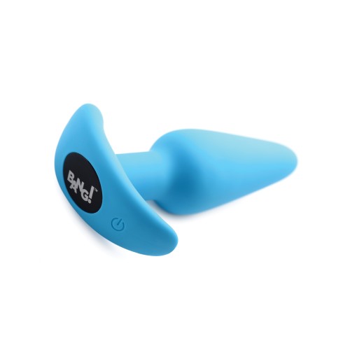 Bang 21X Vibrating Silicone Butt Plug with Remote Blue