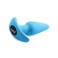 Bang 21X Vibrating Silicone Butt Plug with Remote Blue