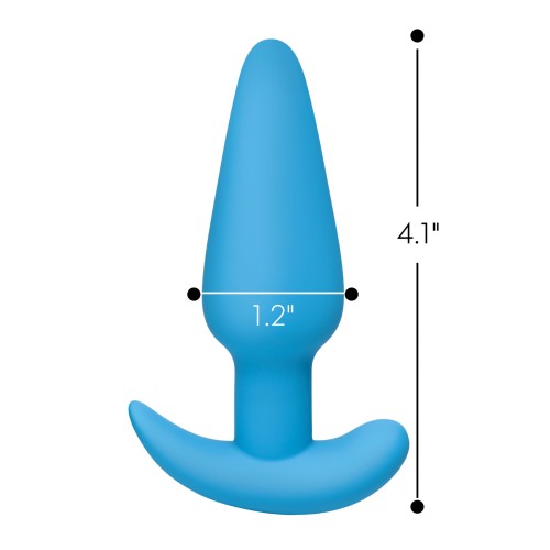 Bang 21X Vibrating Silicone Butt Plug with Remote Blue