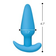 Bang 21X Vibrating Silicone Butt Plug with Remote Blue