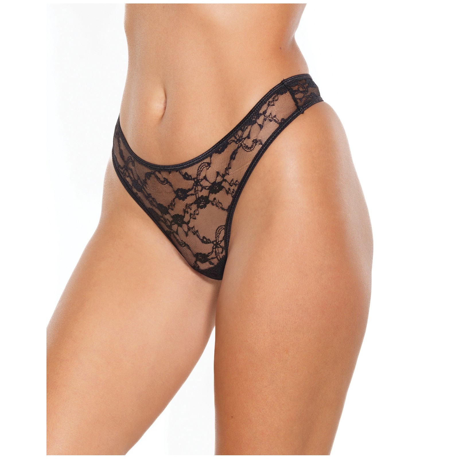 Stretch Lace High Leg Thong for All-Day Comfort