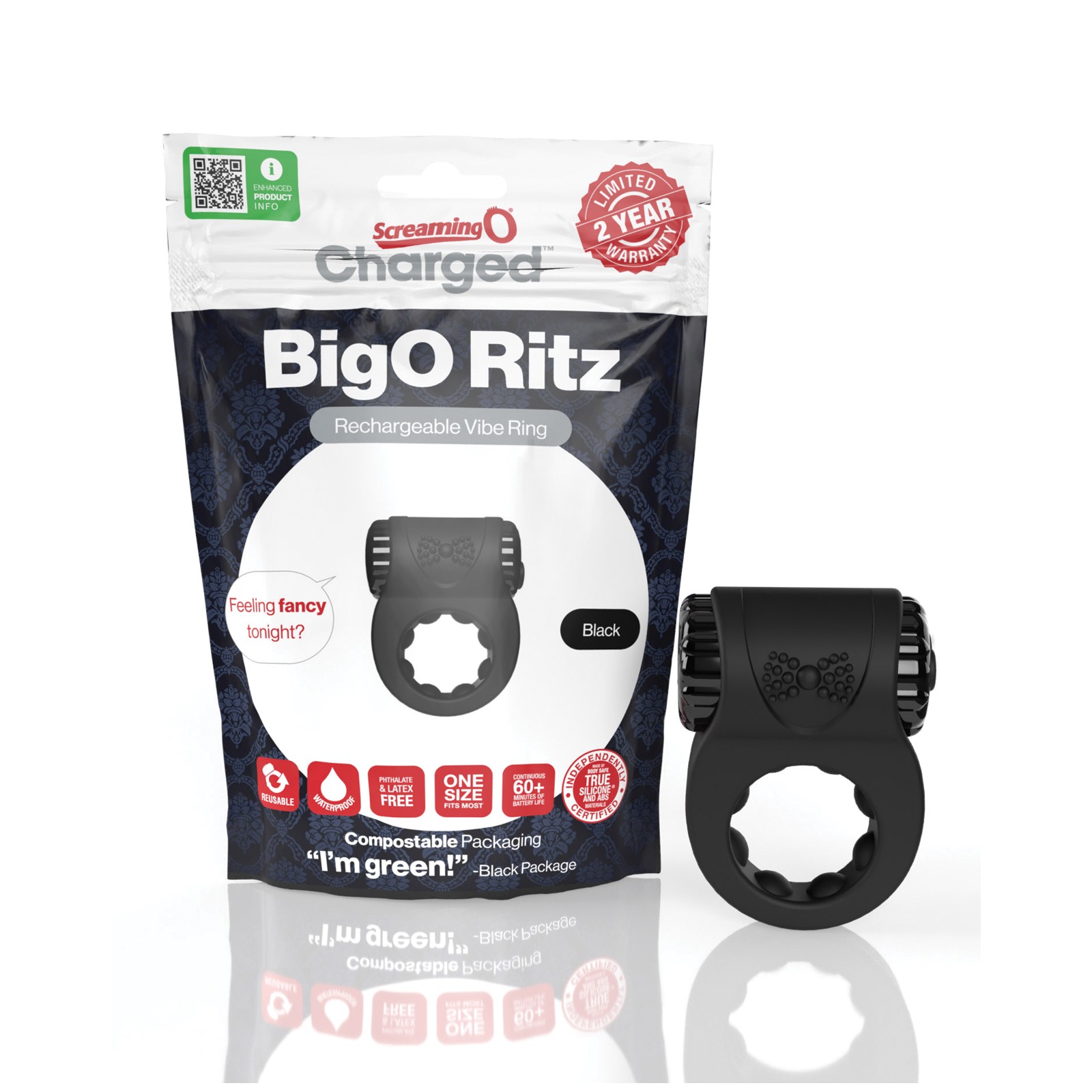 Anillo Vibrador Screaming O Charged Big O Ritz Negro