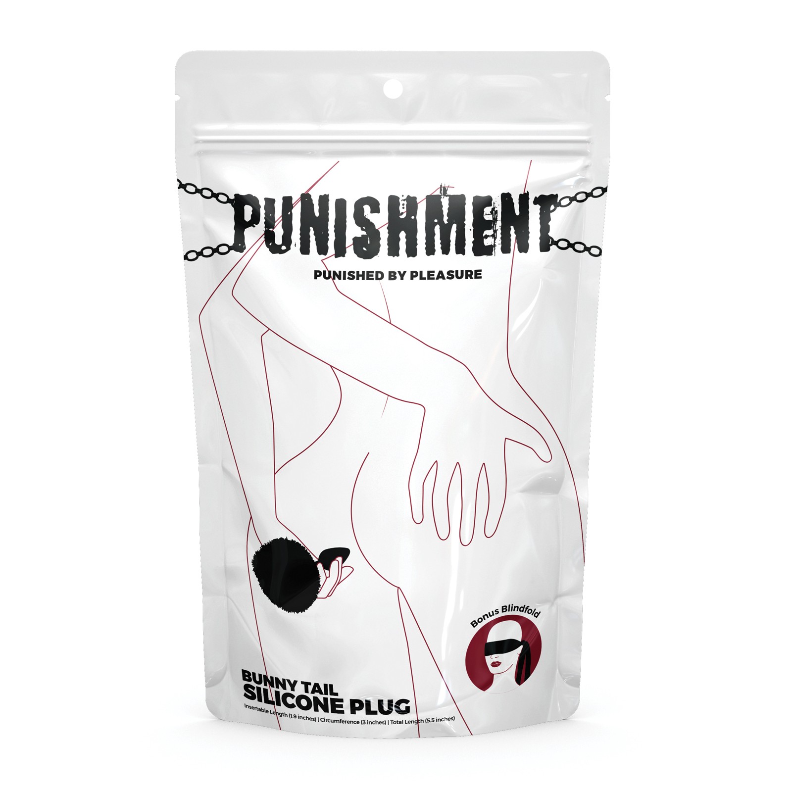 Punishment Bunny Tail Butt Plug Black