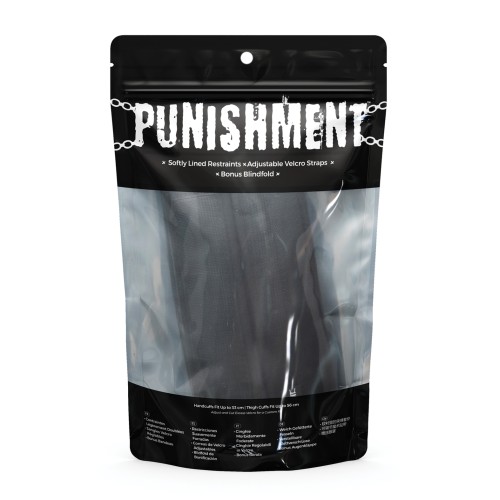 Punishment Thigh to Wrist Restraints Set