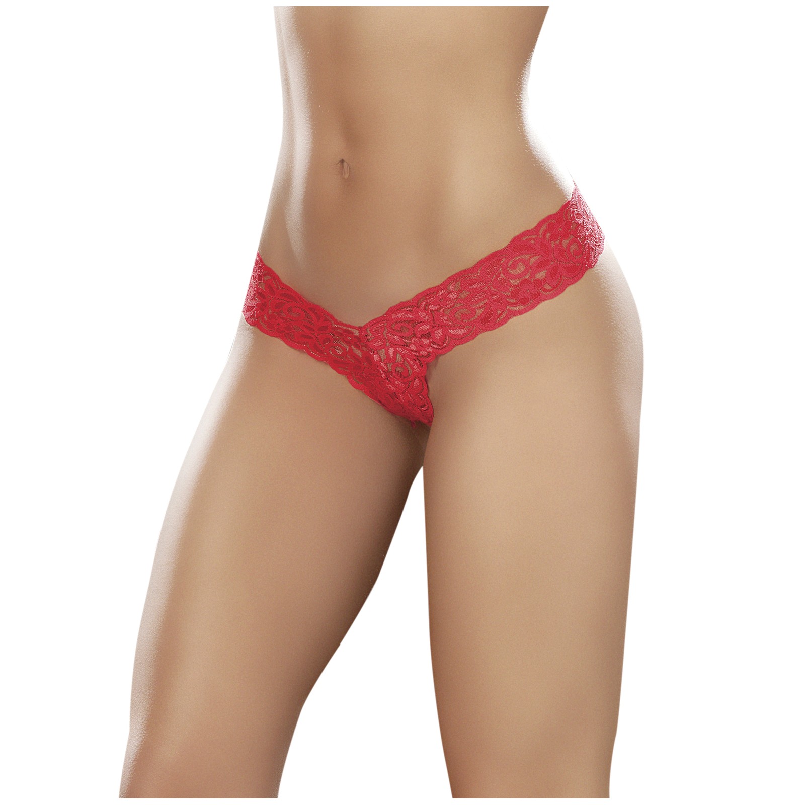 Seductive Lace V Front Boy Shorts in Red