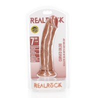 Shots RealRock Dildo Curvado Realista de 7" - Tan