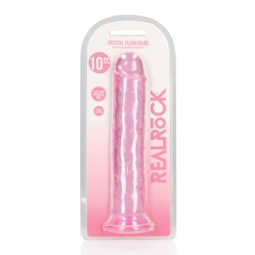 Dildo Recto Realista de 10" Crystal Clear Rosa