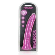 Dildo Glow in the Dark RealRock 10 Pulgadas - Púrpura Neón