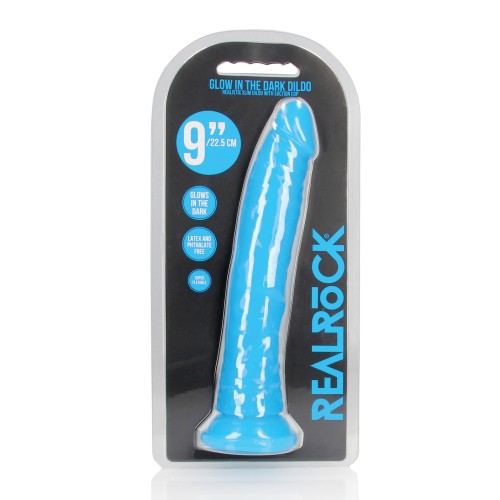 Dildo RealRock Slim 9 pulgadas Azul Neón