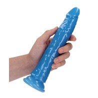 Dildo RealRock Slim 9 pulgadas Azul Neón