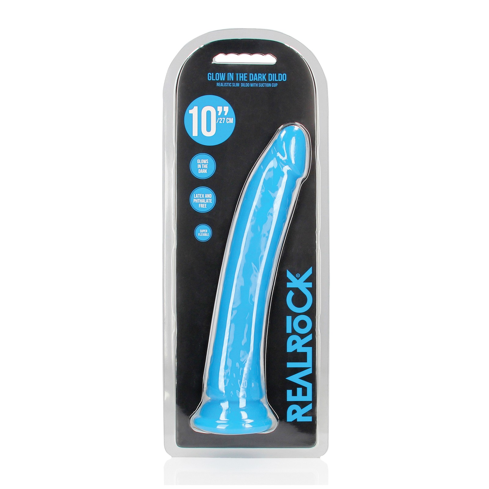 Dildo Delgado RealRock de 10 Pulgadas - Que Brilla en la Oscuridad