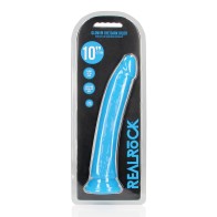 Dildo Delgado RealRock de 10 Pulgadas - Que Brilla en la Oscuridad