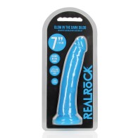 Dildo Shots RealRock Slim de 7" Azul Neón