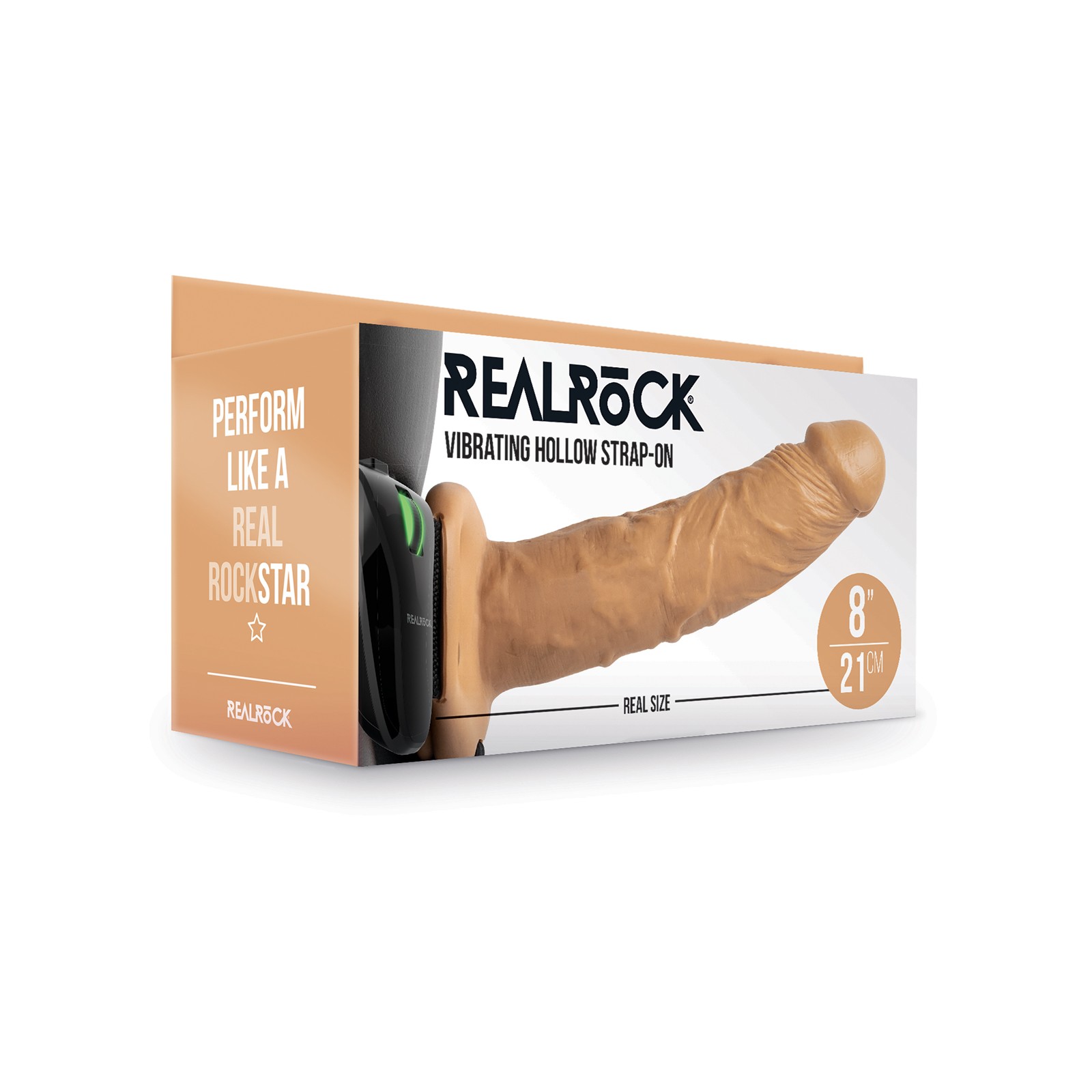 Shots RealRock 8" Vibrating Hollow Strap-On