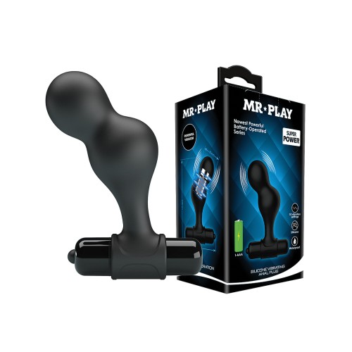 Mr. Play Plug Anal Vibrador de Silicona Negra